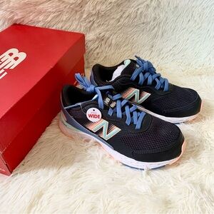 New Balance 680 V6 Lace Up Blue Peach Athletic Shoes Kids US 3 Women US 5
